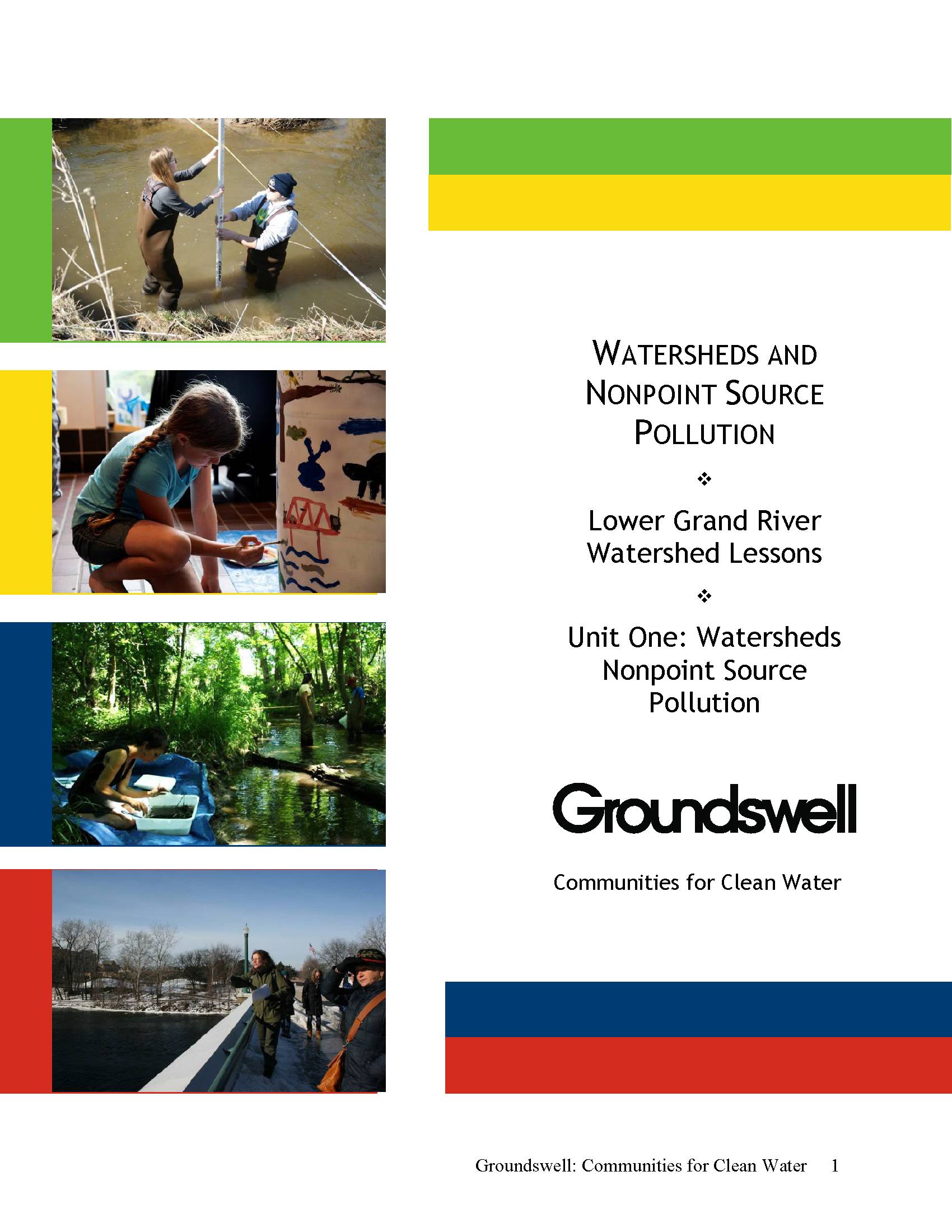 Cover page from the full content PDF of Lesson One Watersheds and Nonpoint Source Pollution Basics